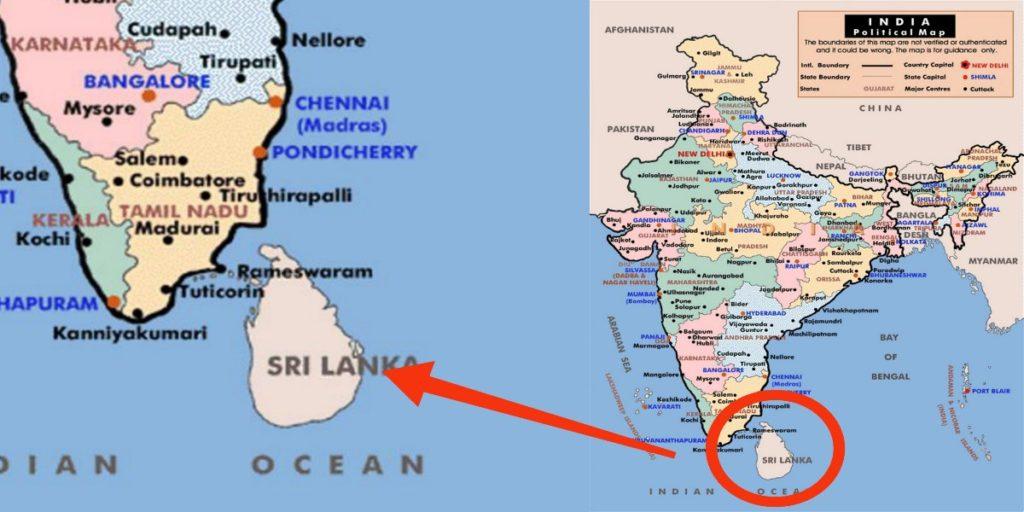ভারতের মানচিত্রে শ্রীলঙ্কাকে সবসময় দেখানো হয় / Sri Lanka is always shown in India map