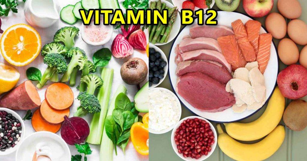 Vitamin B12 rich foods, vegetables and fruits / ভিটামিন বি ১২ সমৃদ্ধ খাবার, সবজি ও ফল।